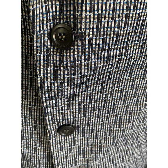 Blazer Vintage 1970s polyester broken stripe black blue - Picture 2 of 12